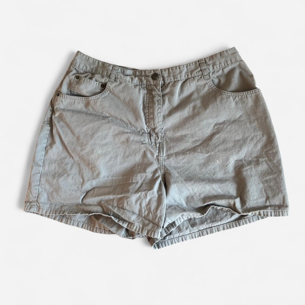 90s High Rise Grunge Granola Girl Green toned Grey Fashion Bug Shorts 16W
